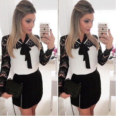 

Sexy Women Lace Long Sleeve Bodycon Party Evening Short Mini Dress Pencil Dress