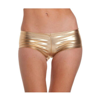 

New Ladies Women Metallic Hot Lycra Wet Look Shiny Pants Shorts Hot Pants Briefs