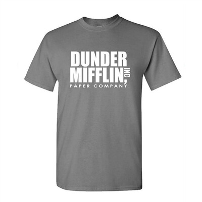 

Dunder Mifflin - Office Paper Company - Mens Cotton T-Shirt  Charcoal
