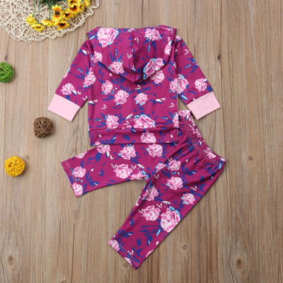 

AU Kids Baby Girl Infant Clothes Hooded Tops Pants Newborn Outfits Set Tracksuit