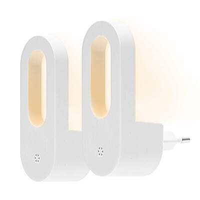 

LED Plug-in Night Light - 07W Warm White Wall Lights with Dusk-to-Dawn Sensor for Baby-Room Nurseries Stair Hallway 2 Pack
