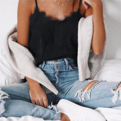 

Fashion Ladies Women Summer Vest Sleeveless Casual Strappy Lace Sexy Tops Blouse