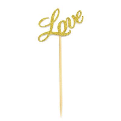 

UpperX 20pc Glitter Love Cake Cupcake Topper Wedding Bridal Shower Birthday Decoration Fairy Cake Topper 20pc Love