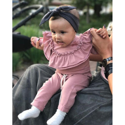 

2PCS Baby Girls Outfits Romper BodysuitPants Set Infant Autumn Clothes UK Stock