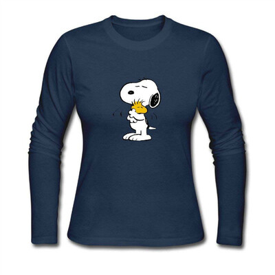 

Womens Snoopy Hug Woodstocks Happy Life Long Sleeve T-Shirts