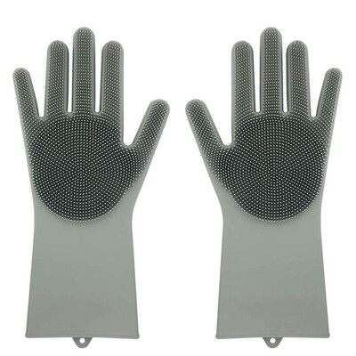 

1 Pair Dish Washing Gloves Silicone Eco-Friendly Scrubber Cleaning For Multipurpose Kitchen Bed Bathroom Hair Care