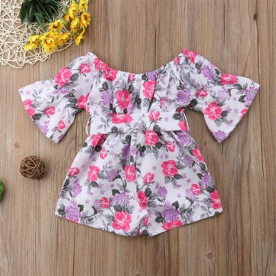 

Infant Toddler Kids Baby Girl Off The Shoulder Romper Jumpsuit Playsuit Sunsuit