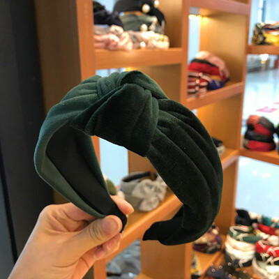 

Womens Headband Twist Hairband Bow Knot Cross Tie Velvet Headwrap Hair Band