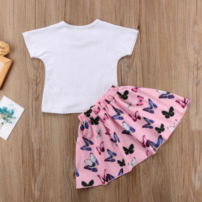 

Summer Baby Girls Clothes T-shirt Short Skirts Kids Casual Outfits Dress 1-6Y