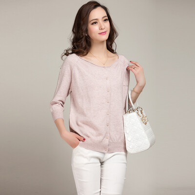 

MAZOE loose section casual wild color knitted cardigan Z1108 meters white uniform