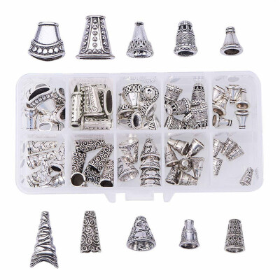 

PH PANDAHALL 60 Pcs Antique Silver Tibetan Style Alloy Flower Bead Caps Spacers