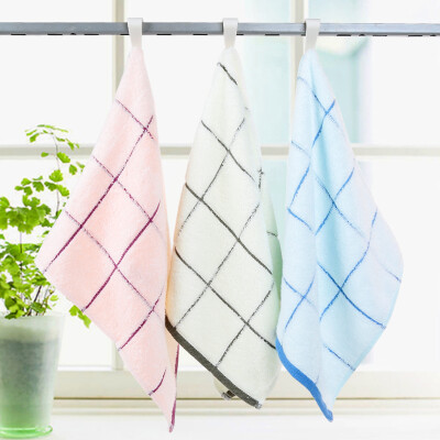 

Jinhe home towel home textiles cotton + modal square grid towel three powder / blue / beige 92g / Article 34 * 72cm JH13-28F