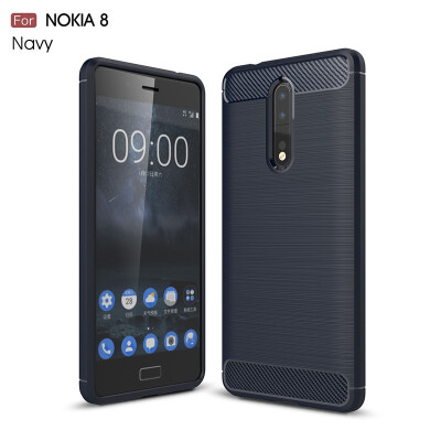 

Fivice Nokia 8 case Luxury brushed carbon fiber TPU soft shell