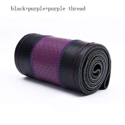 

Hand-sewing Car Steering Wheel Cover Genuine Leather Braid With Needle Thread Fashionable Auto Interior Accessory protection