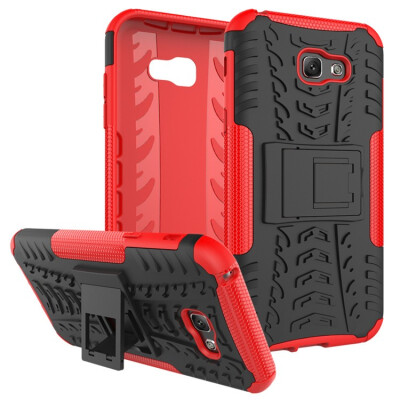 

Fivice Samsung A7 2017 Case TPU anti-fall tire pattern back clip bracket phone case