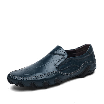 

Mens Leather Shoes Fashion Loafers Light Men Casual Shoes Slip on Shoes Men Driving shoes Brown Yellow Black Blue Size 38-46