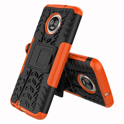 

Fivice Motorola Moto G6 2018 Case TPU anti-fall tire pattern back clip bracket phone case