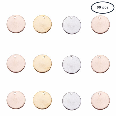 

PH PANDAHALL 60 Pcs 304 Stainless Steel Flat Round Blank Stamping Tag Pendants