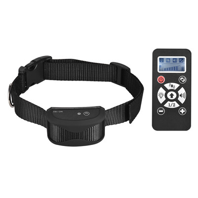 

No Shock Dog Training Collar VibraBeepLight Auto Anti Bark Collar 7 Intensity Level Waterproof Rechargeable 800yd Remote for Sma