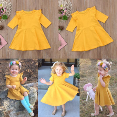 

USStock Cotton Kids Baby Girls Toddler Princess Dress Pageant Party Tutu Dresses