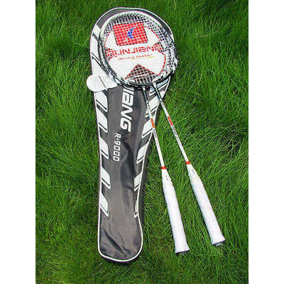 

New 2 X Titanium Carbon Badminton Rackets with Bag