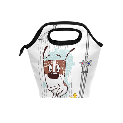 

Lunch Tote Bag Bath Dog Travel Picnic Insulated Lunch Handbags Portable Zipper Lunch Bag Box
