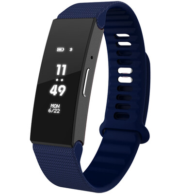 

cling smart hand ring sports heart rate professional step touch screen caller display micro letter interconnection a number of sports mode SOS help UV monitoring deep navy blue