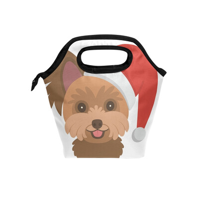 

Lunch Bag Christmas Dog Tote Travel Picnic Insulated Handbags Portable Zipper Lunch Bag Box