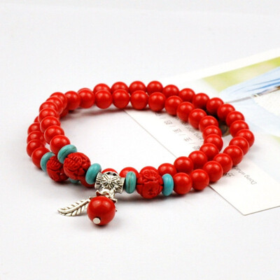 

Red cinnabar bracelet from the year of the birth of womens jewelry to attract wealth&ward off evil cinnabar bracelet 2 circle