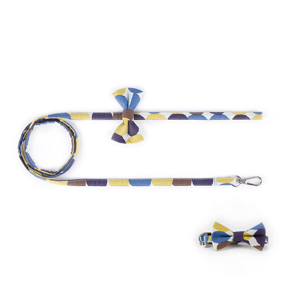 

Cloth Art Cat Dog Pet Collar with Matching Leash Lovely Hauling Cable Collar Leads Collars Traction Belt Suit