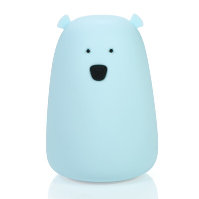 

White Bear Night Light Silicone Tap Light Desk Light Rechargeable Light Cute Bedside Lamp Colorful Light Color Changing Light Nurs