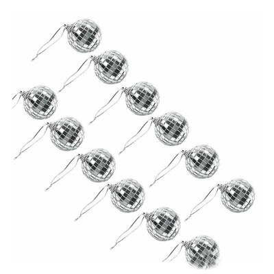 

UpperX 24 Pcs 18 Inch Disco Ball Mirror Party Christmas Xmas Tree Ornament Decoration With Fastening Strap
