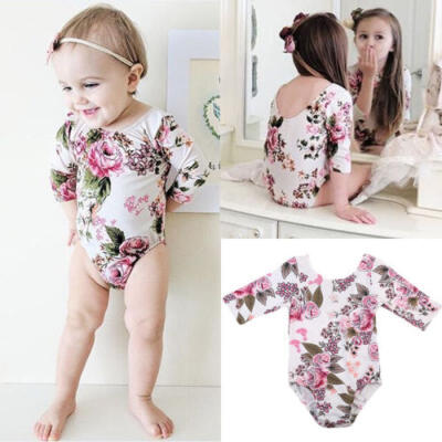 

AU Stock Kids Baby Girls Toddler Floral Romper Bodysuit Jumpsuit Outfits Clothes