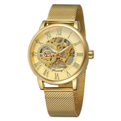 

Fashion Luxury Men Date Stainless Steel Skeleton Mechanical Sport Wrist Watch