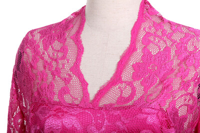 

Womens Lace Dress Scalloped Neck 34 Sleeve Cocktail Dress