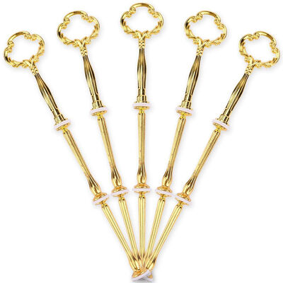 

UpperX 5 x golden floral motifs mini Mittellochausstech for 2 to 3 floor tiered floor plate wedding cake cake stand 21cm