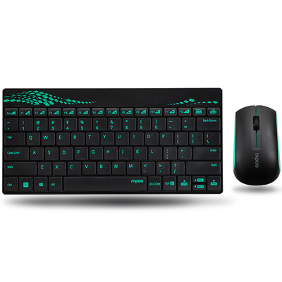 

Rapoo X221 Wireless Mouse Keyboard Set Беспроводная клавиатура для мыши Набор беспроводных клавиатур Компьютерная клавиатура Клавиатура для ноутбука Green