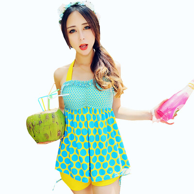 

Qiaohai QIHAI 5204-5 new small chest gather hot springs cover belly swimsuit split angle wave point was thin wide clothing swimsuit swimsuit XL