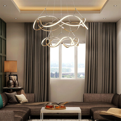 

Baycheer HL487569 Chrome Curved LED White Tiered Aluminum 83W Chandelier in Acrylicy