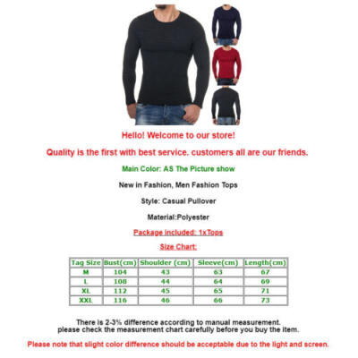 

Mens Slim Fit O Neck Long Sleeve Muscle Tee Shirts Casual T-shirt Tops Blouse