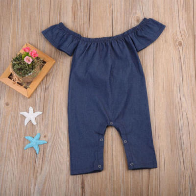 

Newborn Baby Girl Ruffle Sleeve Romper Bodysuit Jumpsuit Outfit Clothes Summer