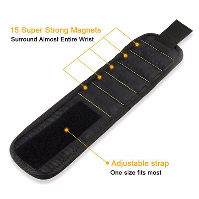 

Outdoor Magnetic Wristband 15 Magnets Holding Screws Nails Drill Bits