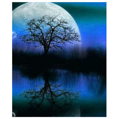 

UpperX Full Round Drill 5D DIY Diamond Embroidery Moonlight Landscape Tree Diamond Painting Cross Stitch Mosaic Decoration