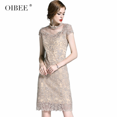 

OIBEE2018 new ladies dress summer fashion embroidered dress lace skirt