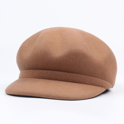 

The children of the new autumn&winter wool beret octagonal cap Korean version of artistic&simple style 100 match the soli