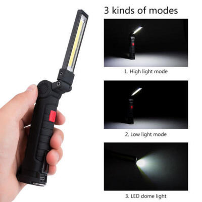

COB LED Rechargeable Work Light Magnet Flashlight with Hook Folding Torch Lamp