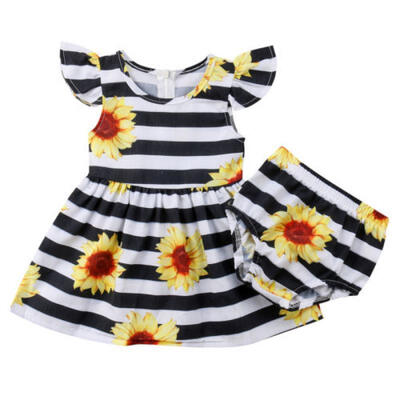 

AUKTOCK Newborn Kids Baby Girl Outfit Clothes Top Tutu Dress Shorts PP Pants Set