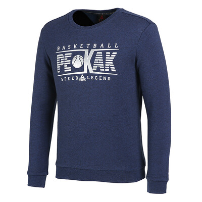 

PEAK mens round neck caught hair warm&comfortable sweater fashion sports shirt DF684021 dark blue flower yarn XL code