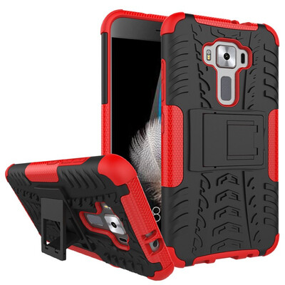 

Fivice Zenfone 3 52 inch ZE520KL Case TPU anti-fall tire pattern back clip bracket phone case