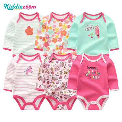 

6PCS Long Sleeve Babywear Bodysuits Baby Girls Clothes Rompers One-Pieces Baby Boys Clothes Newborn Girls Clothing Sets Cotton